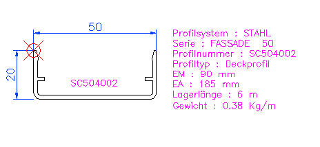 Deckprofile Fassade50