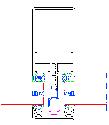 Pfosten-/Riegel-Fassade Schnitt