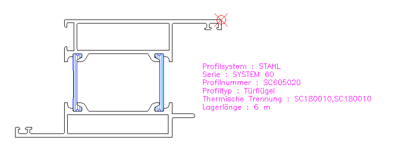 Türflügel SC 60 innen öffnend